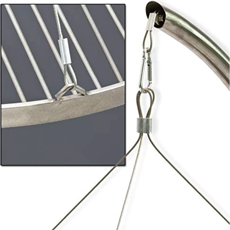 Edelstahl Schwenkgrill Holzkohlegrill 3-beinig 55 cm Grillrost Feuerschale – Bild 5