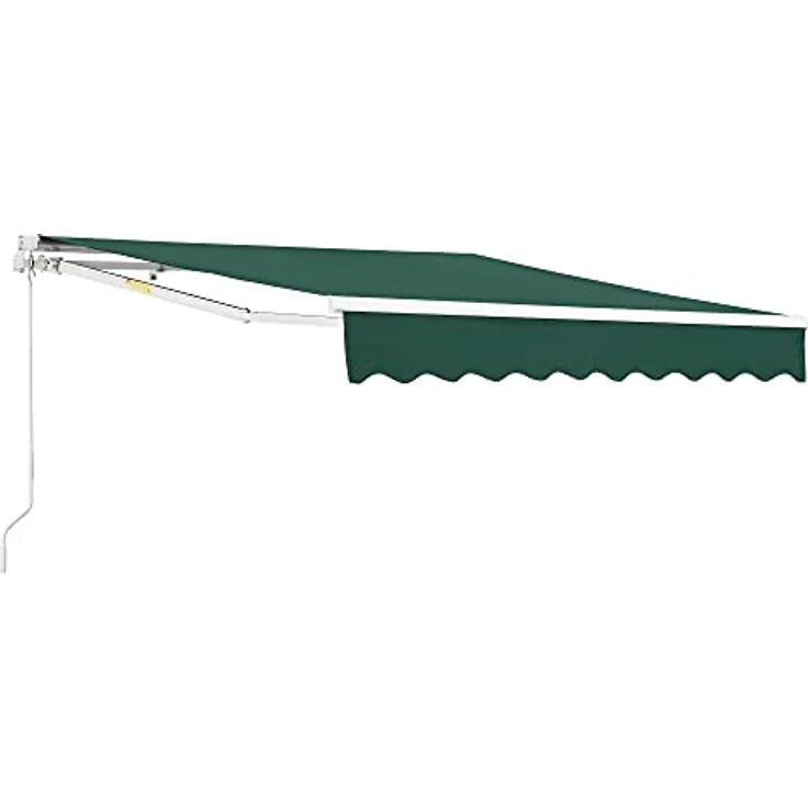 (en.casa) - Gelenkarmmarkise 300x250cm mit Handkurbel Dunkelgrün – Bild 2