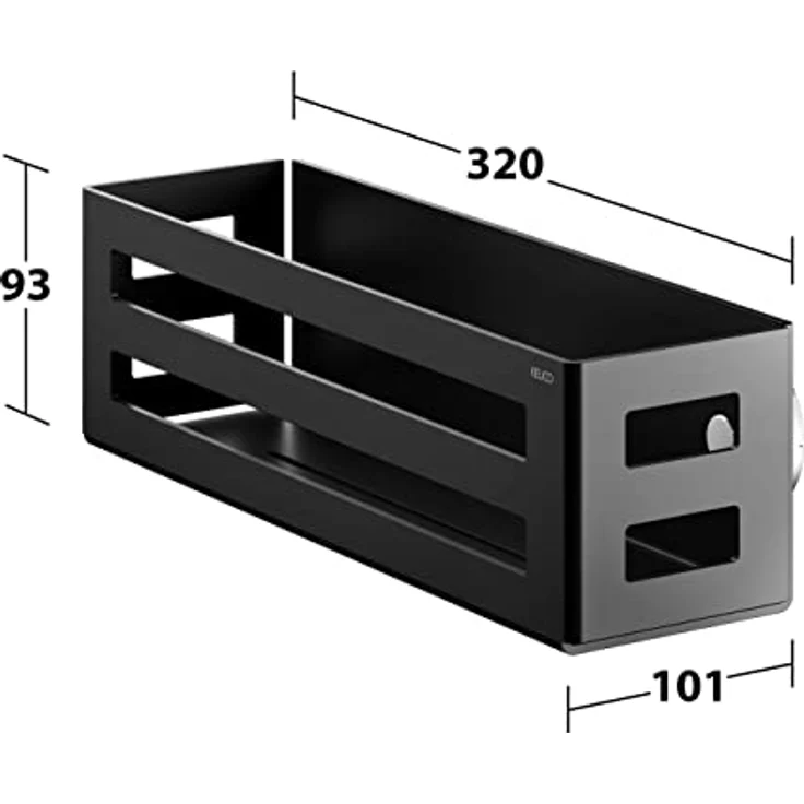 Keuco Duschkorb 32 cm Abnehmbar, Schwarz-Matt, aus massivem Aluminium mit umlaufendem Rand und verdeckter Montage – Bild 6