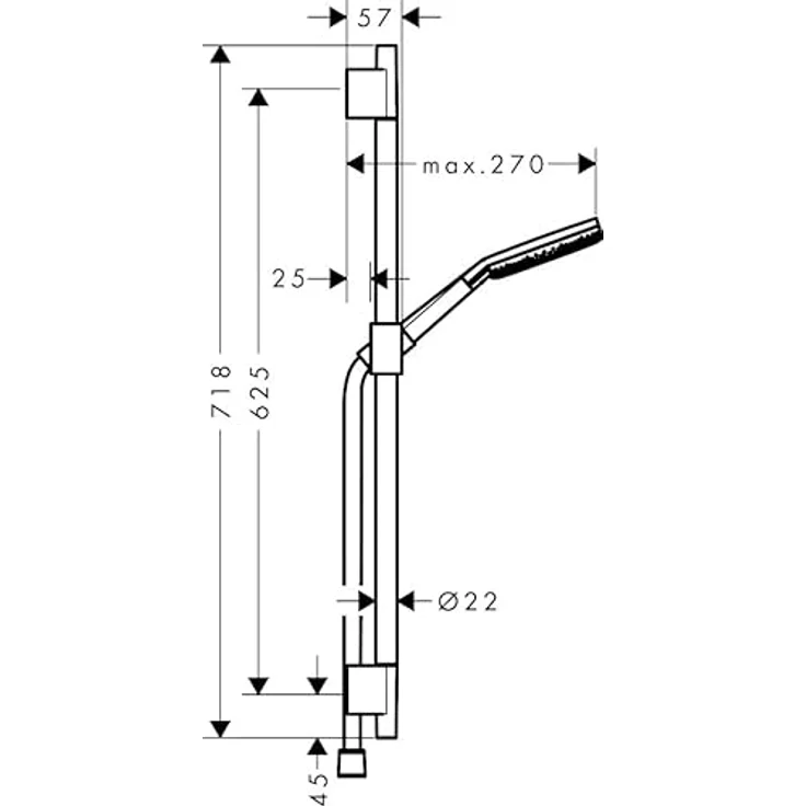 hansgrohe Raindance Alive Select S, Doucheset mit 125 mm wassersparendem Duschkopf, drei Strahlarten und mattschwarzer Optik – Bild 6