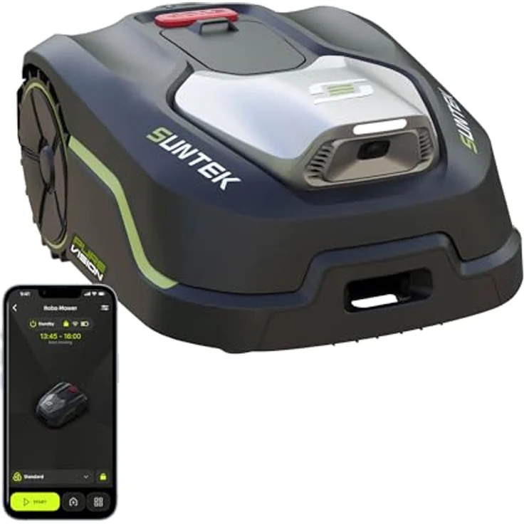 Suntek Mähroboter SRM2060, 600 m², Schnittbreite 20 cm, kamera-gestützte Navigation, intelligente Hinderniserkennung, App-Steuerung – Bild 1
