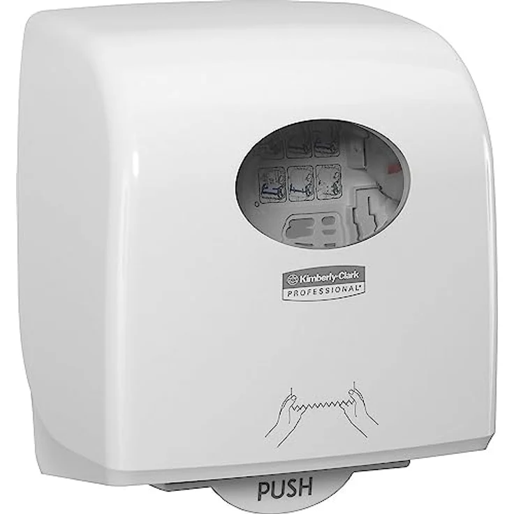 Aquarius Slimroll Papierhandtücher Rollenspender 7955, weiß, berührungsfreier Ausgabemechanismus, platzsparendes Design für stark frequentierte Waschräume – Bild 1