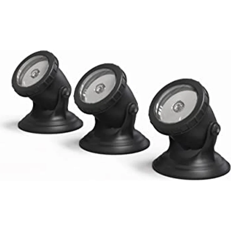 Pontec PondoStar LED warm Set 3, Unterwasserbeleuchtung für Teich und Garten, 3x 1W Strahler, warmweiß, IP68, inklusive 12V Trafo und Kabel – Bild 2