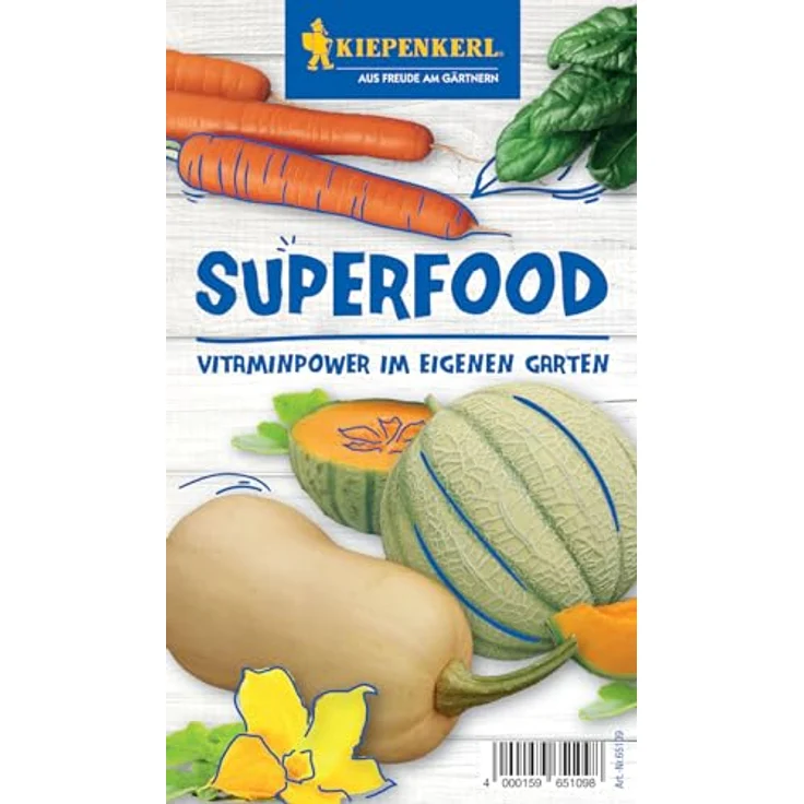 Kiepenkerl Gemüsesamen-Set 'Superfood, Vitaminpower im eigenen Garten', inklusive Spinat Helios, Butternut-Kürbis Tiana F1, Zuckermelone Stellio F1 und Möhre Nominator F1, nährstoffreich und aromatisch – Bild 6