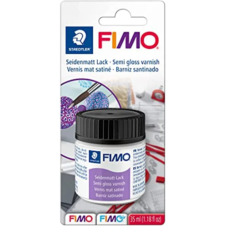 FIMO Klarlack Versiegelung Seidenmatt, 35 ml - Lichtecht, Wetterfest, Transparent mit Seidenmattem Finish