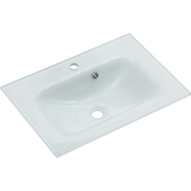 PELIPAL Waschbecken 74,5 x 1,5 x 45 cm (B/H/T), Weiß, montiert geliefert
