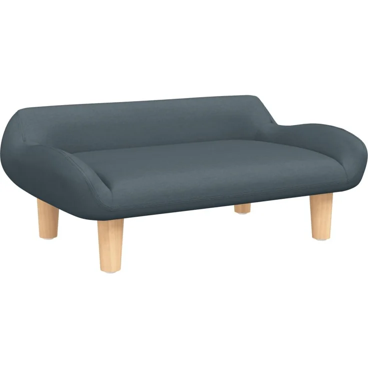 vidaXL Hundesofa, Dunkelgrau, 100% Polyester, Massivholzrahmen, Geeignet für kleine Hunde