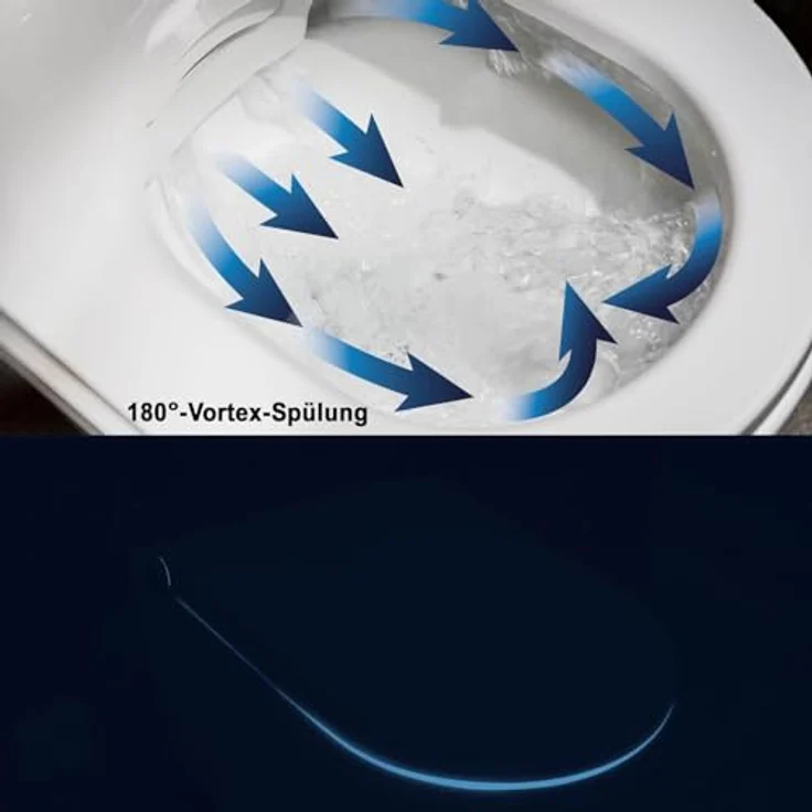 BERNSTEIN® DUSCH-WC Basic 1104 in Weiß - Spülrandloses Dusch-WC rund - Komplettanlage mit beweglichem Duschstrahl – Bild 3