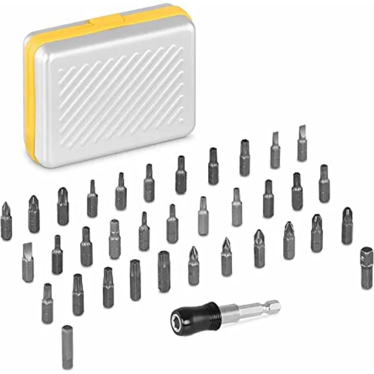 MSW ACC-B1 Bit Set, 34-teiliges Schraubendreher-Bit-Set aus Chrom-Vanadium-Stahl mit praktischem Aufbewahrungskoffer