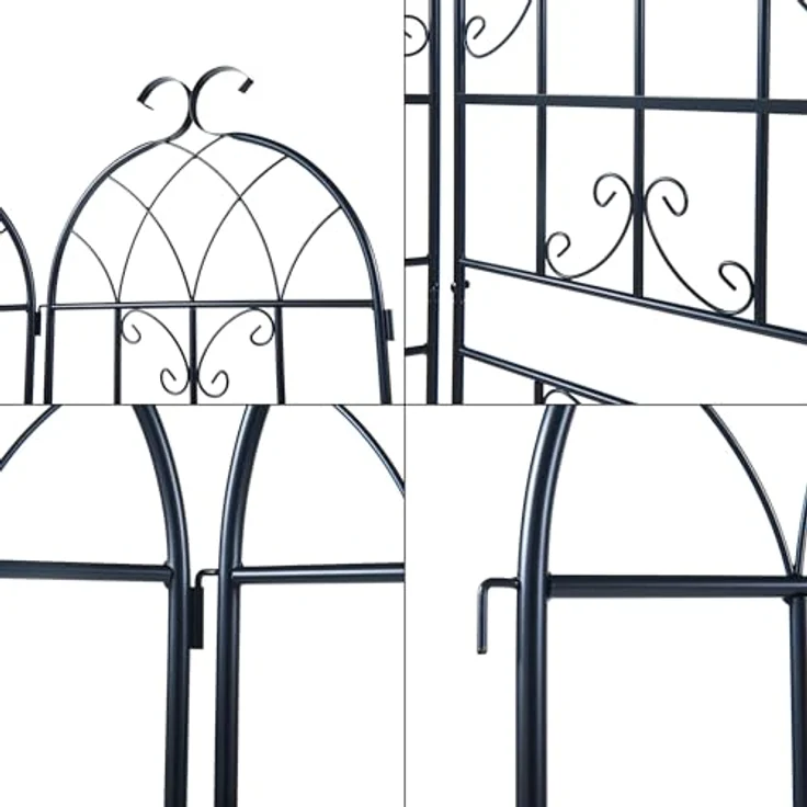 casa.pro Rankgitter, 2 St., 2er Set, »Barrea« 2er Set Metall 180 x 50 cm Schwarz, Robuste Unterstützung für Rankgewächse, Beliebig erweiterbar – Bild 6