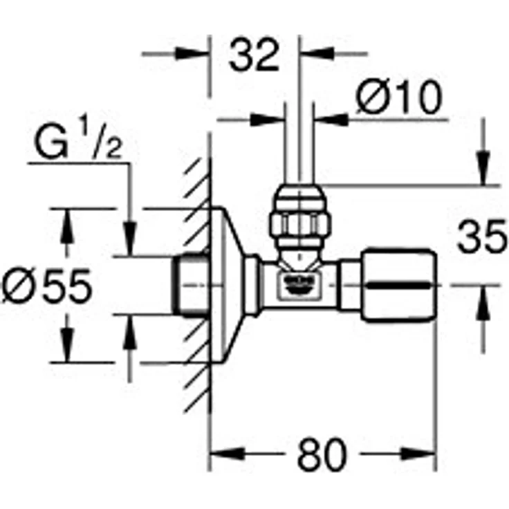 GROHE |Eckventil, DN 15 | chrom | 22037000 Bewässerungszubehör – Bild 3