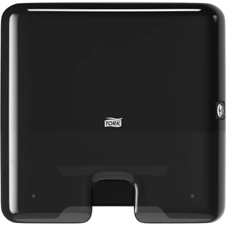 Tork Xpress Mini Spender 552108, kompakter H2 Handtuchspender für Multifold Papierhandtücher, Einzelblattentnahme, Elevation Design, schwarz – Bild 1