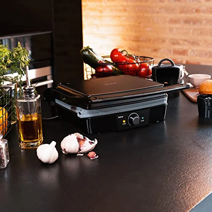 Cecotec Rock’nGrill 2000 Stone Ceramic Mix&Grill, Elektrischer Grill mit 2000 W, gemischte Grillfläche, 180° Öffnung, Keramikbeschichtung – Bild 2