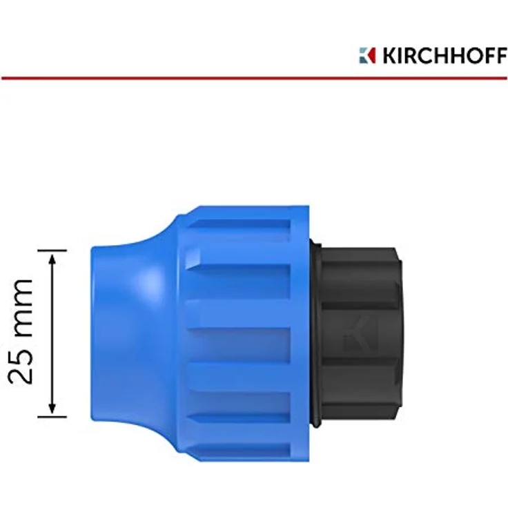 Kirchhoff Fitting Endstück | Kunststoff | 25 mm | DVGW geprüft | Trinkwasserqualität | Made in EU, Schwarz – Bild 2
