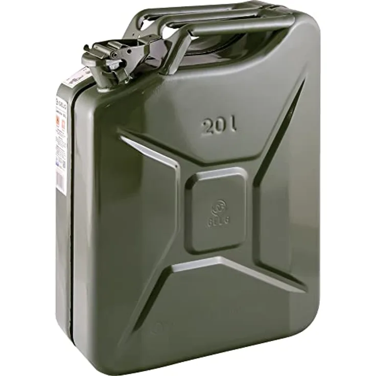 Benzinkanister Kraftstoffkanister Metall 20 Liter Kanister für Benzin und Diesel GRÜN ral 6003