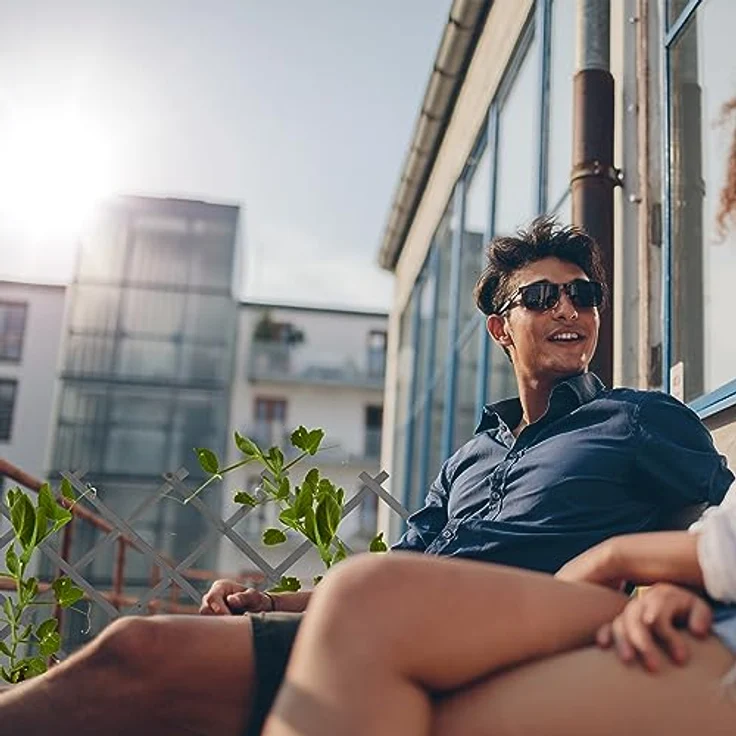 Relaxdays Rankgitter Holz, ausziehbar bis 185 cm, Rankhilfe Kletterpflanzen, Scherengitter freistehend, Garten, grau – Bild 3