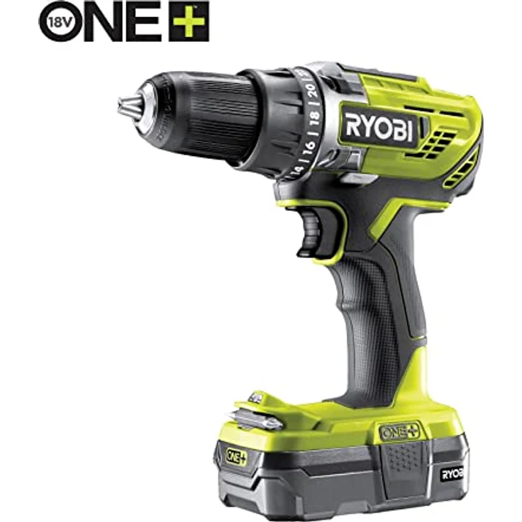 RYOBI - Kombination 4 Werkzeuge, 18 Volt, One+: Bohrmaschine + Stichsäge + Kreissäge + LED-Lampe + 2 Akkus 2,0 Ah + Ladegerät – 1 große Transporttasche – Bild 2