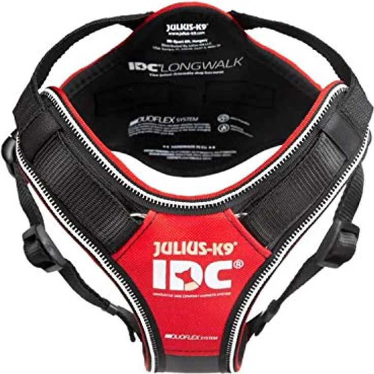 JULIUS K-9 IDC Longwalk Geschirr, Rot-Grau, Größe: XL, mit innovativem DuoFlex-System – Bild 2