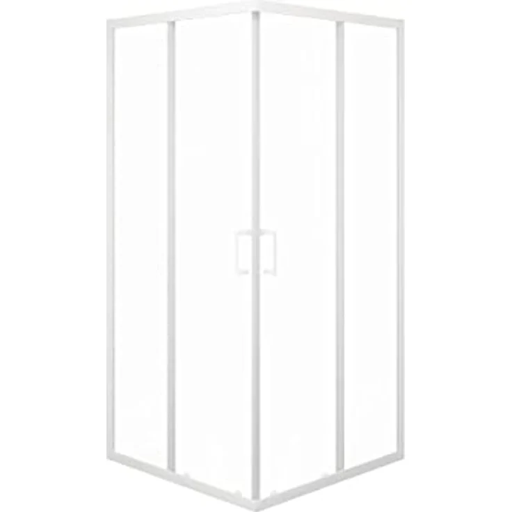 Duschkabine Marwell Factory Square 90 x 90 x 200 cm Dusche Eckig Glasdusche matt weiß – Bild 1