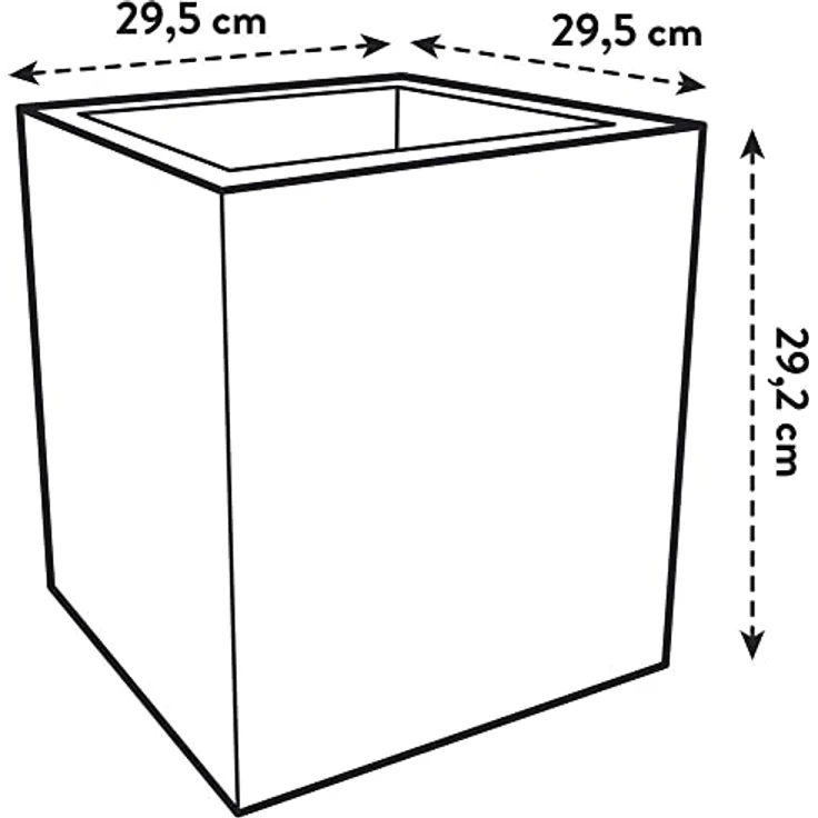 Elho Vivo Next Quadrat 30 - Übertopf für Innen & Außen - Ø 29.5 x H 29.5 - Living Schwarz – Bild 5