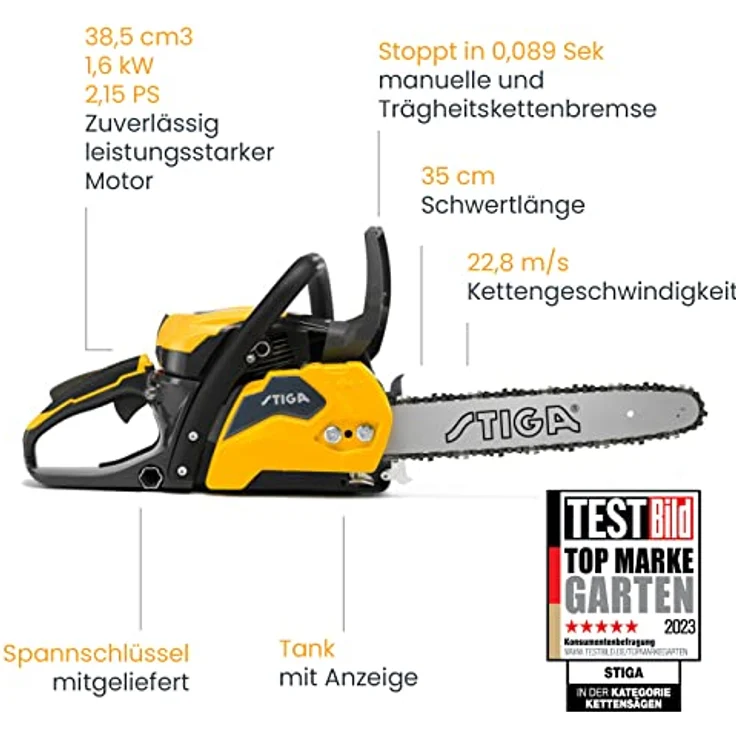 STIGA Benzin-Kettensäge CS 540 Schwertlänge 35cm, (14'') – Bild 2