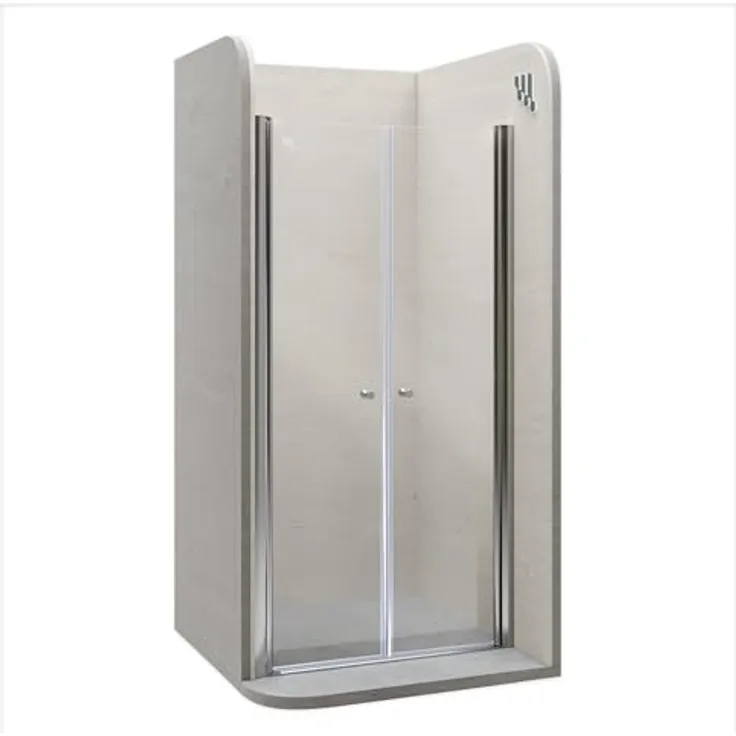 i-flair Duschtür 84-88 cm, 195 cm Höhe, mit 6 mm ESG Sicherheitsglas und Hebe-Senk Mechanismus, chromfarbener Griff und Aluminiumprofil