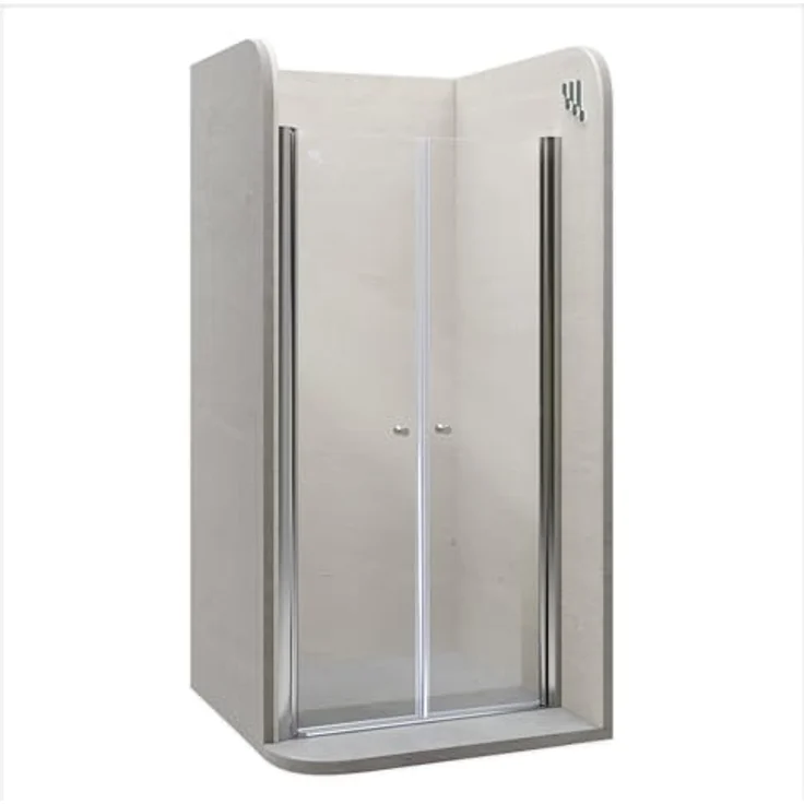i-flair Duschtür 84-88 cm, 195 cm Höhe, mit 6 mm ESG Sicherheitsglas und Hebe-Senk Mechanismus, chromfarbener Griff und Aluminiumprofil – Bild 1