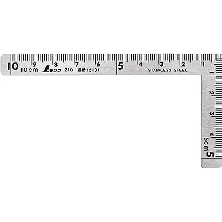 Shinwa 12101 Zimmermannswinkel 100x50mm - by FAMEX (12505) - Schreinerwinkel, Messwinkel, Winkelmesser - Made in Japan
