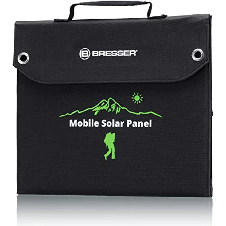Bresser Mobiles Solarpanel 40W, staub- und wasserabweisend, 3x USB-Ausgänge für Smartphones & Tablets, schwarz – Bild 2