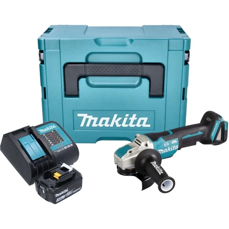 Makita DGA 520 SF1JX1, Akku Winkelschleifer 18 V mit X-LOCK, 125 mm, inkl. 3,0 Ah Akku und Ladegerät, Makpac