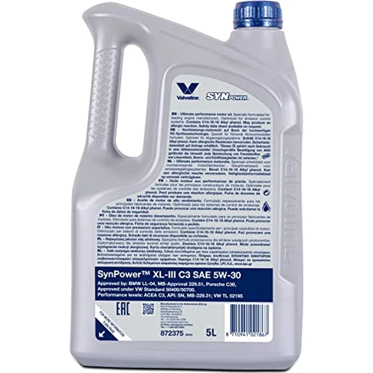 Valvoline SynPower XL-III C3 5W-30, 5L – Bild 2