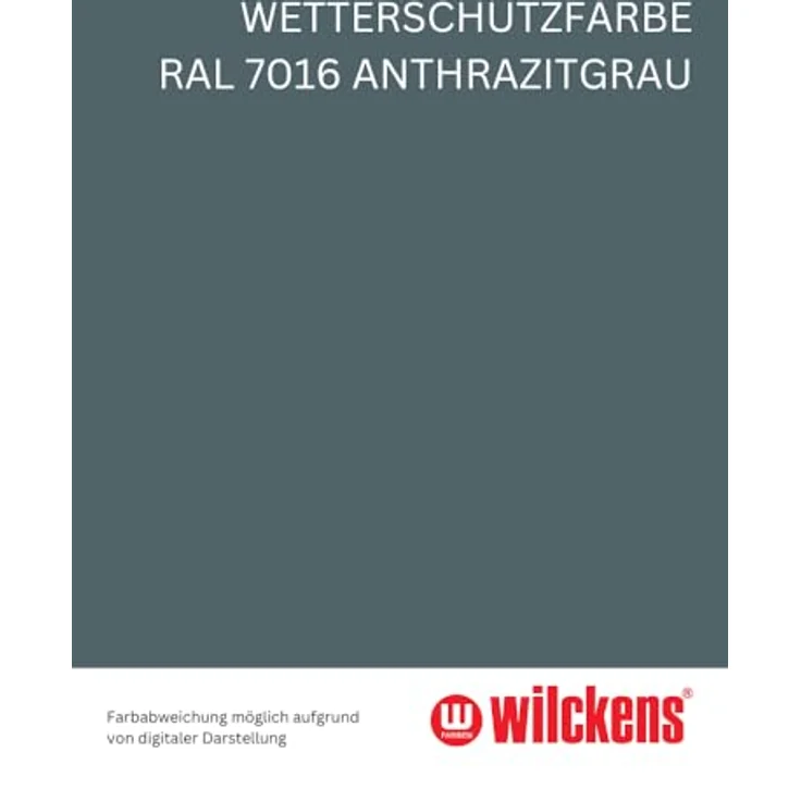 Wilckens Wetterschutzfarbe, RAL 7016, Anthrazitgrau 2,5l Innen & Außenbereich – Bild 2