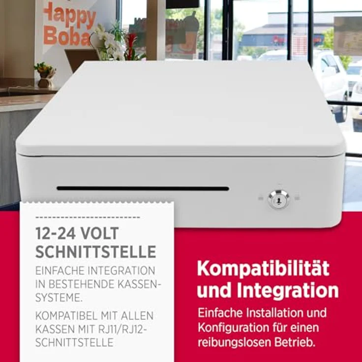 Olympia S 330 Kassenlade, Geldkassette mit 8 Münzfächern, 4 Scheinfächern, Mikroschalter, Farbe Weiß – Bild 3