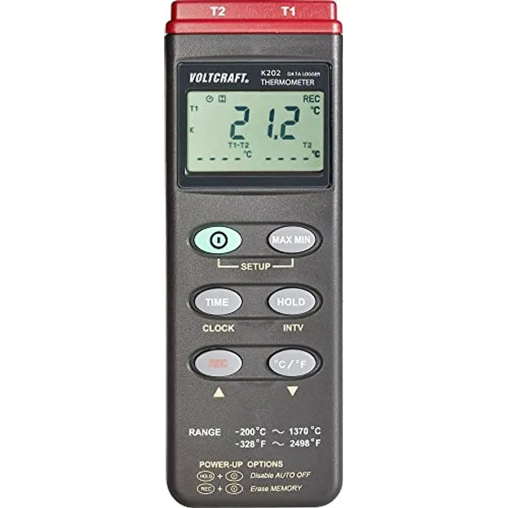 VOLTCRAFT K202 Temperatur-Messgerät -200 - +1370°C Fühler-Typ K Datenlogger-Funktion