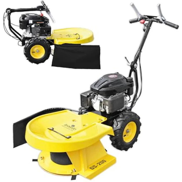 BAMATO Hochgrasschneider GS-200, Benzin-Rasenmäher mit LONCIN Motor, 580 mm Schnittbreite, 3,6 kW Leistung, höhenverstellbarer Lenkholm – Bild 2