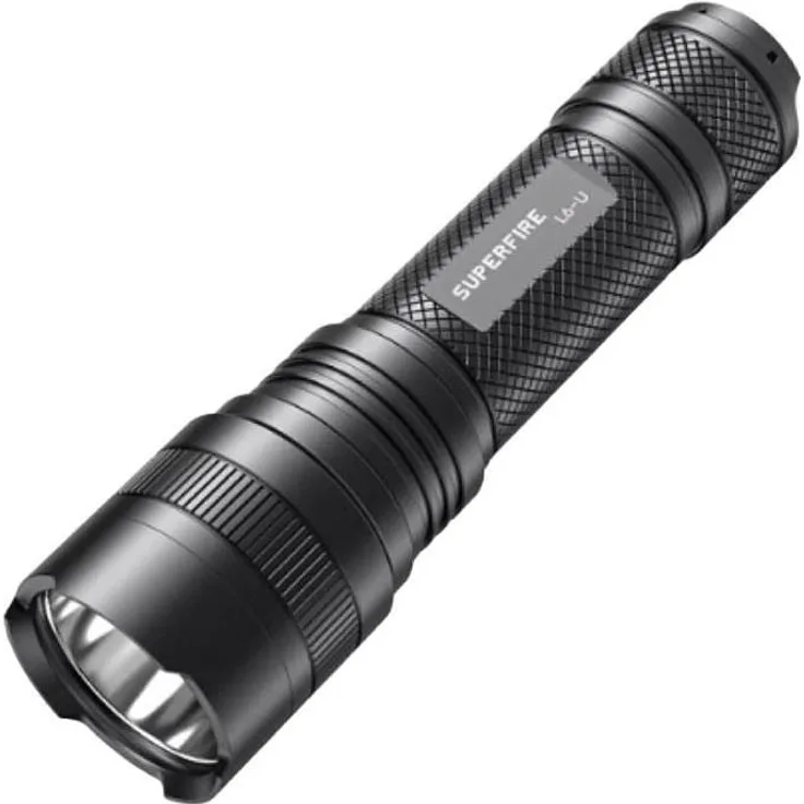 Superfire Taschenlampe L6-U, 1480lm, USB-C, IP44 wasserdicht, 330m Reichweite