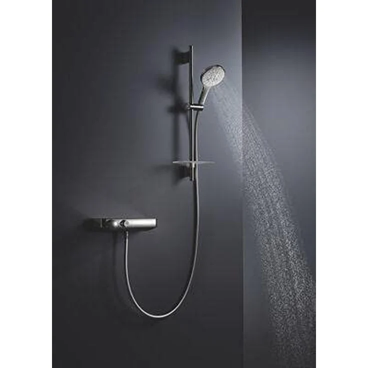 GROHE Rainshower SmartActive 130 Brausestangenset, Chrom, 3 Strahlarten, Brausestange 600mm, Silverflex Brauseschlauch 1750mm, 8,5 l/min – Bild 3