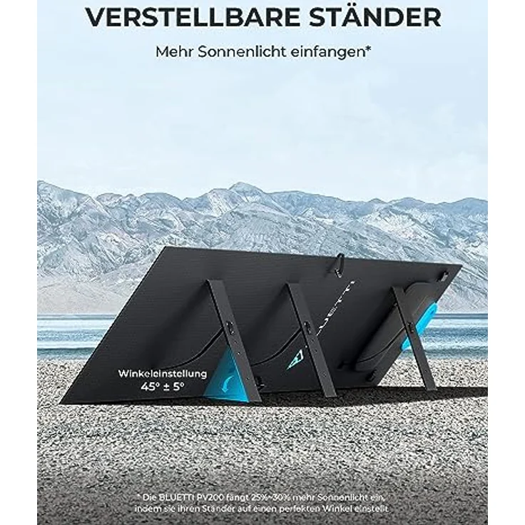 BLUETTI 200W Solar Panel, PV200 Faltbar Solarmodul für Tragbare Solargeneratoren, Photovoltaik Modul Solaranlage für netzunabhängiges System, für Garten Balkon Wohnwagen nach außen – Bild 4