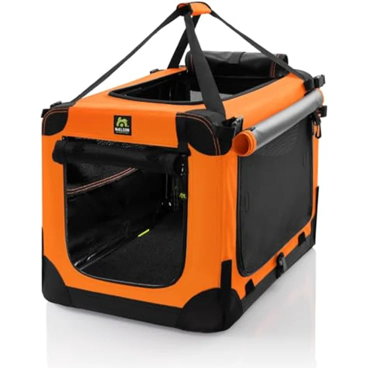 Maelson Soft Kennel Neon-Orange, 72 cm - Faltbare Hunde-Transportbox mit flauschiger Einlegematte – Bild 3