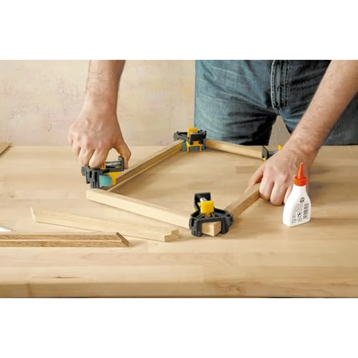 Wolfcraft Projekt-Set „Rechtwinkliges Spannen“ 8626000, 4 Eckenspanner ES 22 für 90°-Fixierung von Brettstärken 10-22 mm – Bild 5