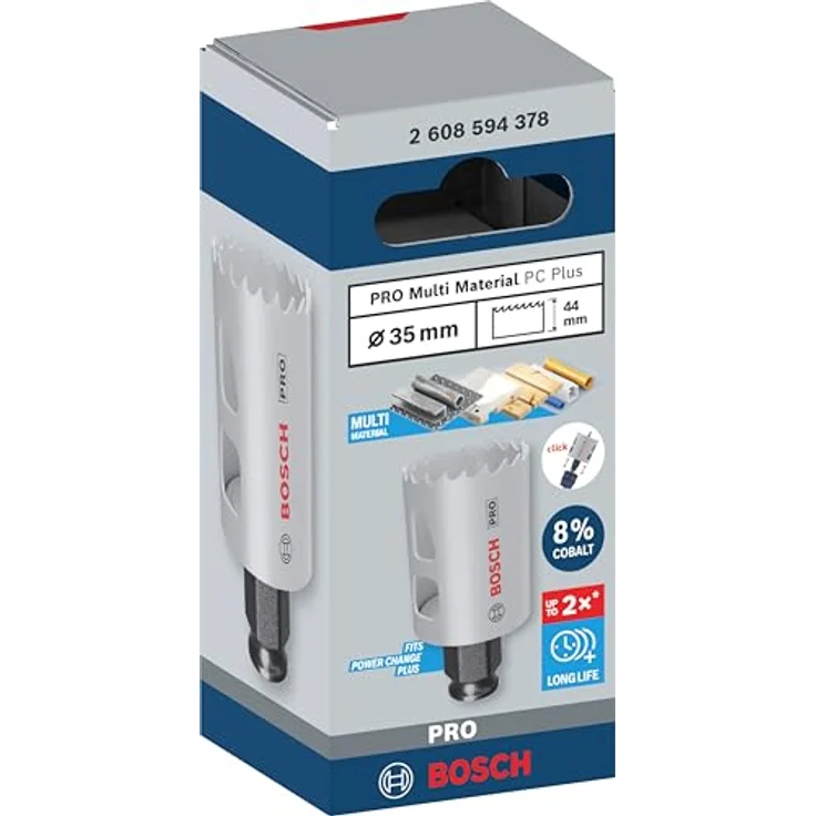Bosch 1x PRO Multi Material Power Change Plus Lochsäge (für Weichholz, Trockenbauwand, Ø 35 mm, Professional Zubehör Bohrmaschine/Schrauber) – Bild 2