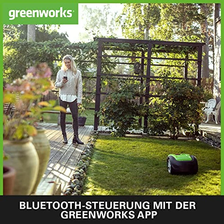 Greenworks Optimow S Rasenmäherroboter für Rasenflächen bis 300 m2 mit 30 % Gefälle, extrem leise, Bluetooth-Appgesteuert, erweiterte Sicherheitsfunktionen, Diebstahlschutz, 3 Jahre Garantie – Bild 4