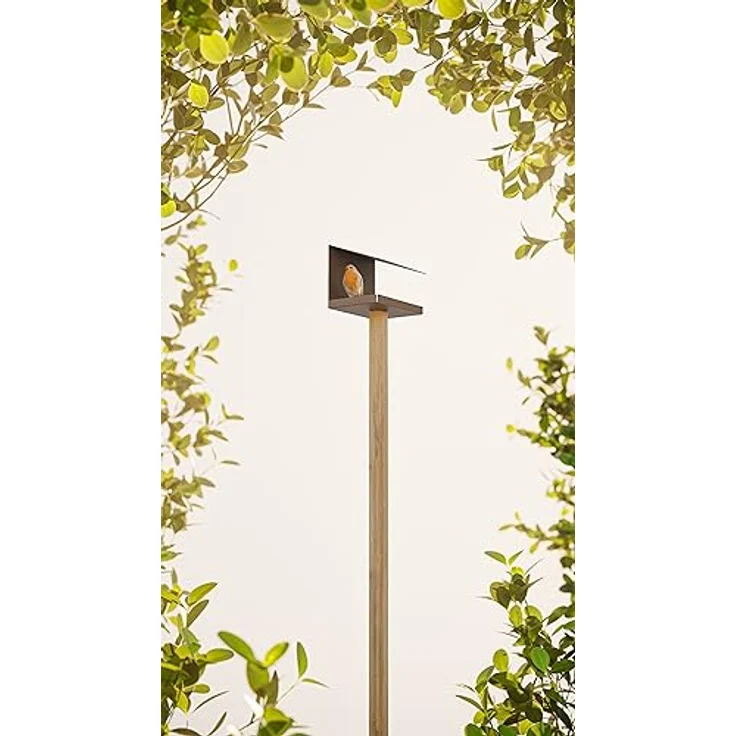 ALBERTS 355104 Vogelhäuschen Schrägdach aus Stahl in rosabraun | DIY Vogelfutterhaus zum Aufhängen oder Hinstellen | Größe 120 x 150 x 120 mm – Bild 3