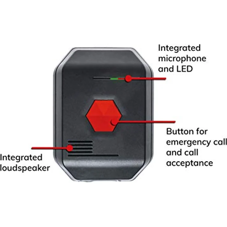 DistyNotruf NEO mobiles Notfallarmband für Zuhause - Notrufarmband spritzwasserfest als Telefon für Senioren Hausnotruf Seniorentelefon Notfallknopf Notrufknopf inkl. Clip und Halskette - Preisvergleich – Bild 2
