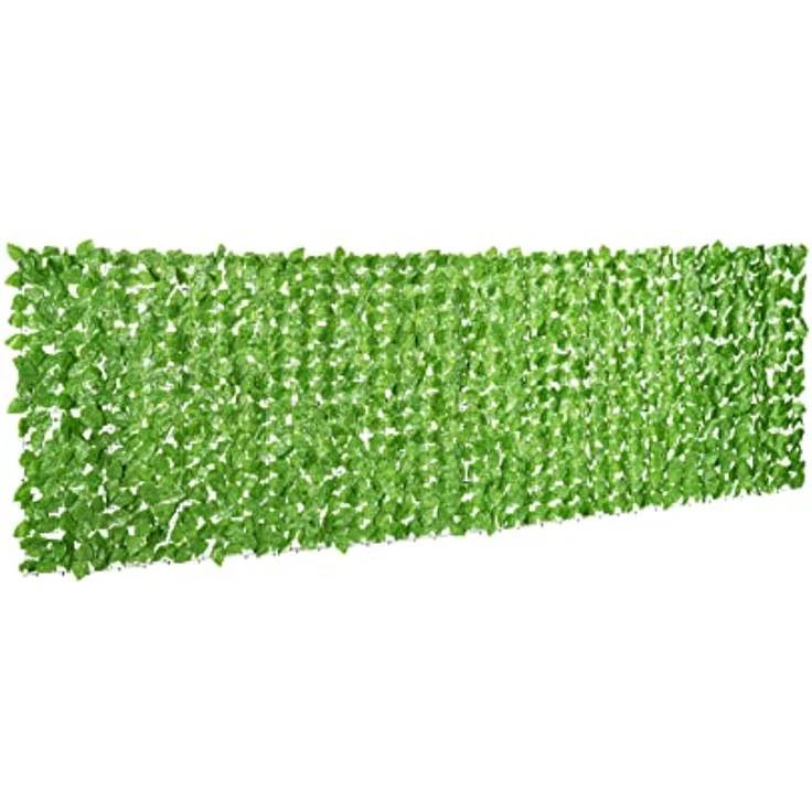 Sichtschutzhecke Blätterwand grün - 300 x 100 cm - Künstliche Birkenblätter Hecke - Deko Blätter Matte für Balkon Geländer Zaun Wand Wind Sicht Lärm Schutz – Bild 2