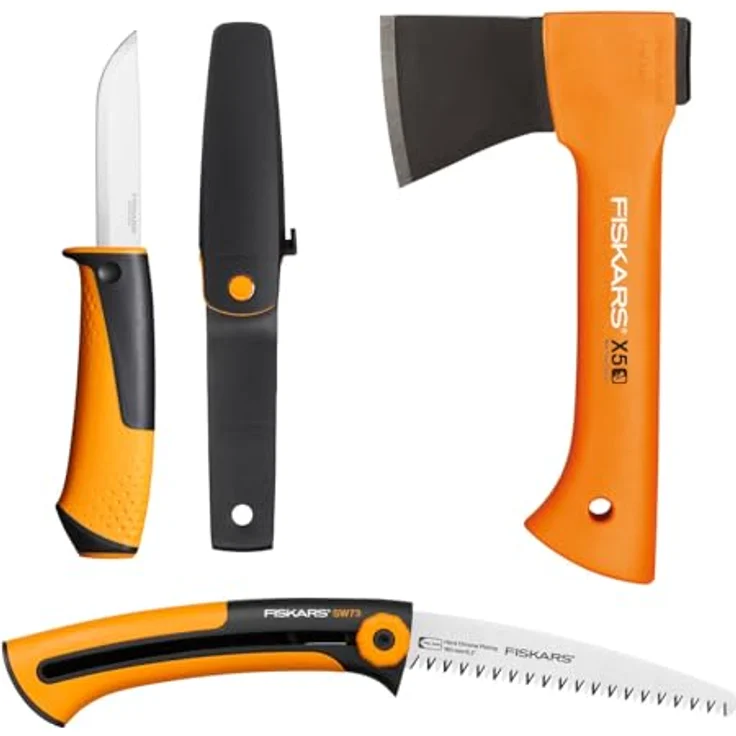 MGA Axt + Beil Camping-Set, Fiskars X5 - XXS mit Messer und Säge – Bild 1