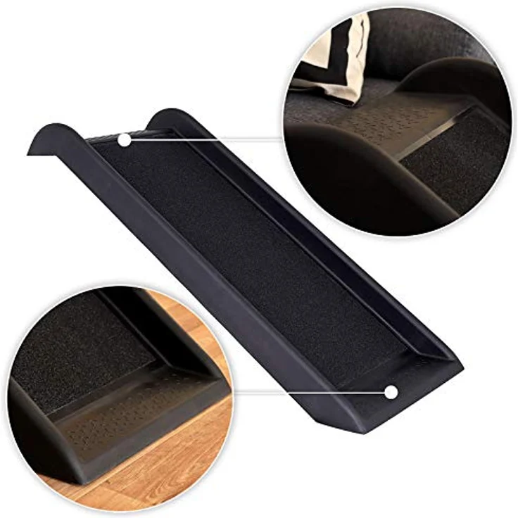 lionto Hunderampe Hundetreppe Autorampe Kofferraumrampe für Haustiere robust 100x38 cm schwarz – Bild 5