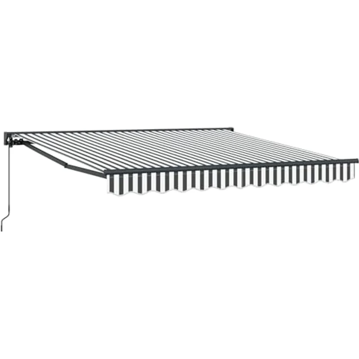 vidaXL Elektrische Markise Manuell 3x2,5m, UV- und wasserbeständig, Aluminium und Polyester, anthrazit und weiß, pulverbeschichtet, verstellbar bis 10 Grad – Bild 1