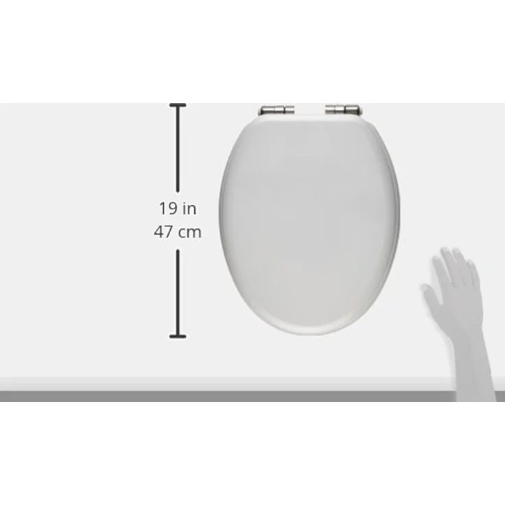 MSV WC-Sitz MDF 42,5 cm x 36,5 cm x 5 cm, Weiß, mit Soft-Close-Mechanismus und Easy Clean-System – Bild 4