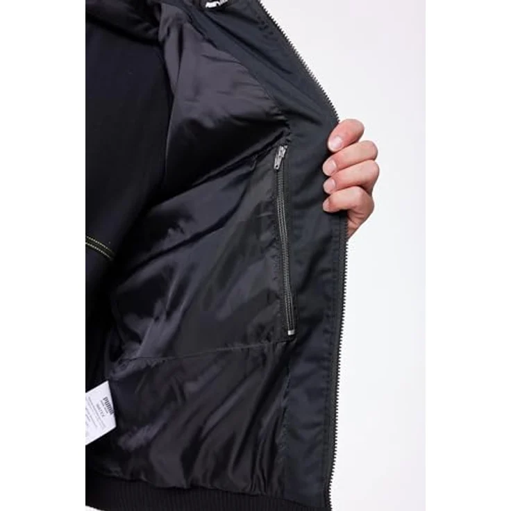 PUMA Workwear Winterjacke ESSENTIALS mit Kapuze und Steppmuster für Herren, Premium Winter-Arbeitsjacke in Schwarz – Bild 4